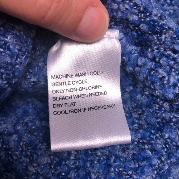 Blue Boucle Knit Cardigan Sweater by Sag Harbor - Picture 5 of 5